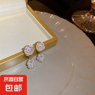 銀針不規(guī)則珍珠復古耳環(huán)小眾設計感法式耳釘耳墜時尚氣質耳飾批發(fā) 59#銀針-金色珍珠