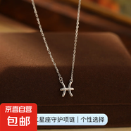 925純銀十二星座項(xiàng)鏈女ins簡約光面符號(hào)吊墜鎖骨鏈高級(jí)感爆款配飾 【白金色-雙魚座】 無規(guī)格