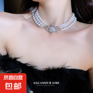 韓國(guó)氣質(zhì)愛(ài)心蝴蝶珍珠流蘇項(xiàng)鏈小眾時(shí)尚高級(jí)感鎖骨鏈百搭項(xiàng)飾批發(fā) 18#項(xiàng)鏈-白色土星珍珠
