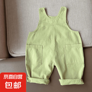 2025爆款背帶褲 嬰童背帶褲春秋裝春季兒童男女寶寶衣服洋氣舒適 墨綠色 90 （22-28斤）