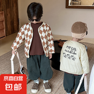 清倉(cāng)防寒兒童蓄熱內(nèi)膽寶寶保暖服男女童中小童冬裝保暖外套 內(nèi)膽咖色格子 100