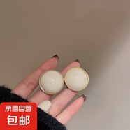 銀針法式花朵愛心珍珠耳釘優(yōu)雅高級感復古耳環(huán)小眾氣質(zhì)新款耳飾女 21#銀針-白色-圓形