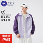 NASA RHUDE夾克男防水立領(lǐng)沖鋒秋季新款撞色拼接休閑生開衫外套78 香芋紫 S