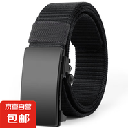 【愛(ài)馬仕制造商】男士自動(dòng)扣帆布腰帶百搭休閑戶外尼龍褲帶皮帶 WNL-01黑色 105cm