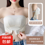 抹胸?zé)o肩帶防掉薄款內(nèi)衣女大胸顯小防下垂超薄防滑聚攏裹抹胸 綠色 80B 36/