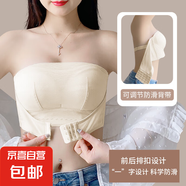 抹胸無肩帶防掉薄款內衣女大胸顯小防下垂超薄防滑聚攏裹抹胸 香檳 95C 42/D 通杯