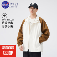NASA RHUDE夾克男防水立領(lǐng)沖鋒秋季新款撞色拼接休閑生開衫外套78 白色 M