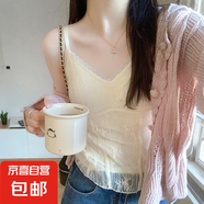 法式白色蕾絲花邊疊穿內搭背心女春夏外穿2025新款高級感無(wú)袖上衣 香檳白 L 110-130斤