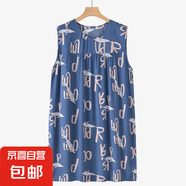 媽媽棉綢無(wú)袖花裙女新款夏薄款中老年人寬松家居服連衣裙夏季 24號(hào)色 均碼 (參考90-170斤)