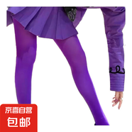 1雙裝80D彩色連褲襪萬圣節(jié)圣誕節(jié)糖果色褲襪派對(duì)服飾連褲襪 紫色 1條