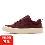 【阿瑪尼制造商】KGSKWO新款潮流時(shí)尚牛仔布情侶復古低幫鞋 酒紅色 單層 44 (270mm)