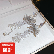 銀針不規(guī)則珍珠復(fù)古耳環(huán)小眾設(shè)計感法式耳釘耳墜時尚氣質(zhì)耳飾批發(fā) 106#銀針-銀色