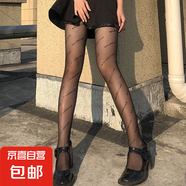 黑色絲襪女春秋新款薄款蕾絲潮連體褲襪 黑色 均碼