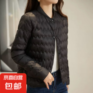 時(shí)尚輕薄款棉服女秋冬季棉衣內(nèi)膽立領(lǐng)棉襖外套輕便保暖上衣J1120 黑色 3XL （105-120斤）