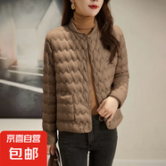 時尚輕薄款棉服女秋冬季棉衣內(nèi)膽立領(lǐng)棉襖外套輕便保暖上衣J1120 卡其色 2XL （90-105斤）