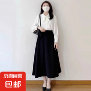 黑色西裝半身裙女2025春夏新款高腰顯瘦中長(zhǎng)款a字職業(yè)開叉一步裙 6903黑色#職業(yè)傘裙#后松緊 M (推薦【95-105斤】)