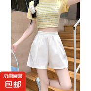 工裝短褲女2025夏季新款小個子休閑褲闊腿褲 白沙色【雙后口袋】 XL 建議125-140斤