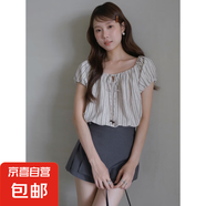 女裝短褲側(cè)開衩設計短裙夏季A字半身裙梅子可露麗裙褲深灰 深灰 L （115-130斤）