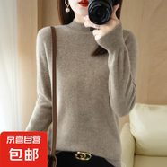 半高領(lǐng)套頭長(zhǎng)袖純色25款針織衫女士寬松簡(jiǎn)約針織打底衫/N029 原駝色 M （100-110斤）