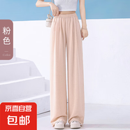 闊腿褲女2025夏季新款高腰寬松直筒褲垂感休閑長(cháng)褲多色顯瘦山本褲 粉色-常規款-建議身高161-165cm L -（建議110斤-125斤）