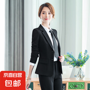 兩?？勐殬I(yè)裝女裝套裝大學生面試演講辯論氣質西裝套裝女正裝制服 黑色單件外套 （z502） L (建議100-110斤)