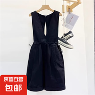 減齡氣質小個子牛仔背帶短褲女夏季薄款大碼設計感洋氣顯瘦連體褲 黑色設計感背帶短褲單件 L