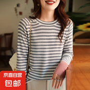 2025新款高級(jí)感上衣外搭針織女短外套毛衣/XDPJ02-X N449灰色條紋 2XL 135-150斤