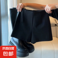 纖怡嬌黑色短褲女春秋2025新款高腰顯瘦a字熱褲外穿休閑西裝辣妹 黑色 XL XL適合116-125斤