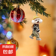 新款創(chuàng)意小狗背包掛件車載亞克力平面掛飾可愛鑰匙扣送閨蜜款吊墜 黃色郊游狗狗平面掛件 1個(gè)