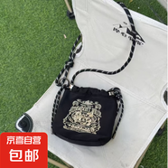 日系ins百搭刺繡束口小方包手機(jī)包女時尚尼龍包高級感單肩斜跨包 黑金米奇斜挎包/ 均碼