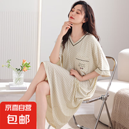 睡裙女夏季莫代爾女款睡衣夏天女士媽媽長(zhǎng)裙薄款連衣裙夏款家居服 A11841 M