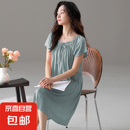 睡裙女夏季莫代爾女款睡衣夏天女士媽媽長(zhǎng)裙薄款連衣裙夏款家居服 A13184 2XL