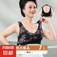 【網(wǎng)紗薄款】前開扣無鋼圈時尚聚攏上托防下垂寬松式專用內(nèi)衣文胸 單件裝【黑色】-8822四扣 2XL 【131-150斤】
