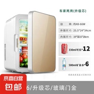 SAST先科車載家兩用冰箱家用寢室學(xué)生制冷單人宿舍小型冰箱冷藏 土豪金單核 車家兩用 16L