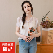 25年新款夏裝女裝鏤空針織衫女短袖開(kāi)衫韓式小香風(fēng)外套上衣小衫 米黃色 薄款 均碼 建議85-130斤