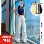 時尚工裝褲潮流街頭美式日常百搭休閑運動風(fēng)顯瘦2025辣妹風(fēng)跳舞 白色 S