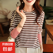 2025新款高級(jí)感上衣外搭針織女短外套毛衣/XDPJ02-X N449咖色條紋 L 105-120斤