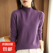 半高領女秋冬新款寬松內搭打底衫百搭洋氣針織衫/HY2112 丁香紫 2XL （130-140斤）