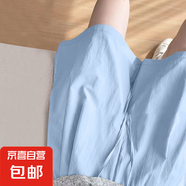 新款時尚大碼冰絲山本褲裙女夏季清涼慵懶休閑裙褲寬松闊腿五分褲 K01-天藍(lán)色 3XL 建議145-160斤