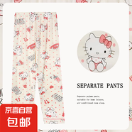 日系卡通睡褲女春夏秋季優(yōu)質(zhì)仿棉新品休閑寬松外穿長褲家居服 S粉色凱蒂貓 2XL
