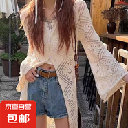 針織開(kāi)衫女設計感小眾上衣長(cháng)袖外搭長(cháng)款薄鏤空罩衫/XFT-2109-X 圖片色 均碼 （150斤以?xún)龋?
                                         title=
