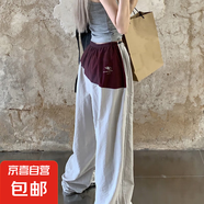 【夏季撞色】女裝新款速干褲寬松闊腿褲女裝休閑褲運(yùn)動(dòng)褲拖地褲 B346灰色 /錦L 2XL