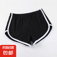 純色運(yùn)動(dòng)短褲女休閑熱褲寬松夏外穿高腰三分闊腿褲內(nèi)穿睡褲打底褲 J01簡約褲-黑色  L