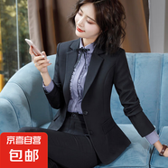 灰色西裝女職業(yè)女裝西服工作服正裝修身顯瘦通勤OL商務(wù)面試套裝 黑色單件外套 （929） L