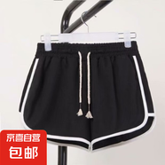 新款韓版時(shí)尚女士瑜伽跑步三分褲純色休閑舒適運(yùn)動(dòng)短褲女廠家批發(fā) 黑色 M