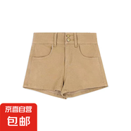 小個子卡其色低腰美式辣妹牛仔短褲夏季新款直筒顯瘦休閑緊身熱褲 卡其-911 M