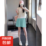 2025新款潮流山本冰絲休閑短褲夏季女士闊腿小個(gè)子時(shí)尚五分褲子潮 K01-湖藍(lán)色 2XL 建議135-145斤