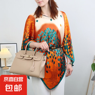 新款仿真絲時尚防曬套頭披肩女外搭大碼寬松百變夏秋季絲巾防曬衣 14 M 110cX110cm