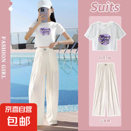 女童夏裝套裝兒童2025炸街網(wǎng)紅洋氣運(yùn)動(dòng)褲大童夏季新款短袖女孩夏 G03短袖+杏色褲 【隊(duì)卡K59】 140