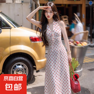 愛心印花仙女波點長裙甜美少女感連衣裙 愛心波點 L